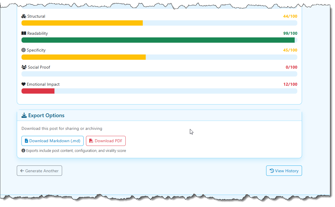 Export and Share Options