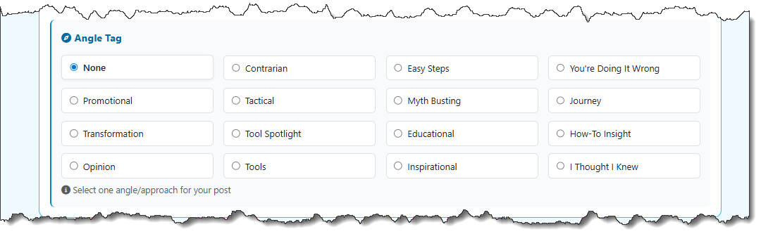 Multiple Formats and Angles Interface